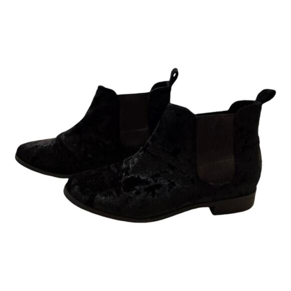 Toms Ella Chelsea Boots‎ Women's Size US 9 Crushed Velvet Black - Picture 5 of 14